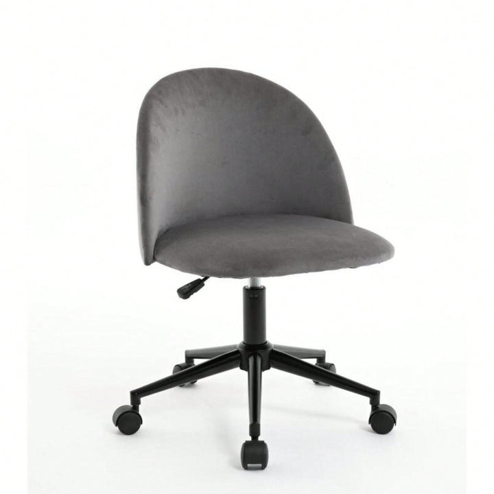 Stylish Velvet Office Chair With Adjustable Height And Ergonomic U-Shaped Design Image 3