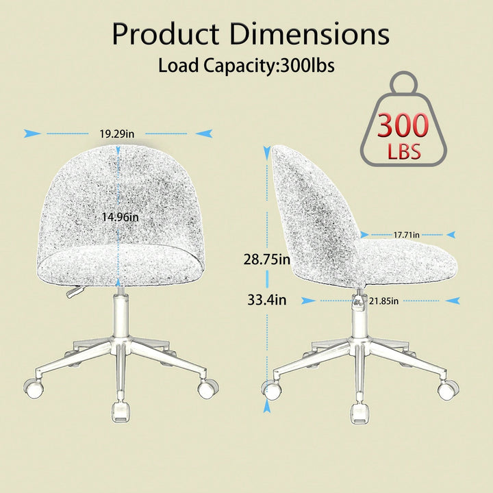 Stylish Velvet Office Chair With Adjustable Height And Ergonomic U-Shaped Design Image 6