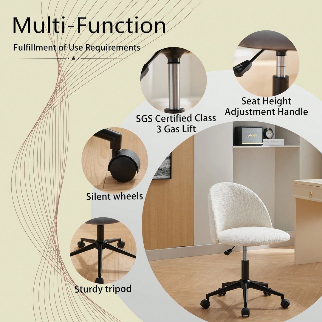 Stylish Velvet Office Chair With Adjustable Height And Ergonomic U-Shaped Design Image 11