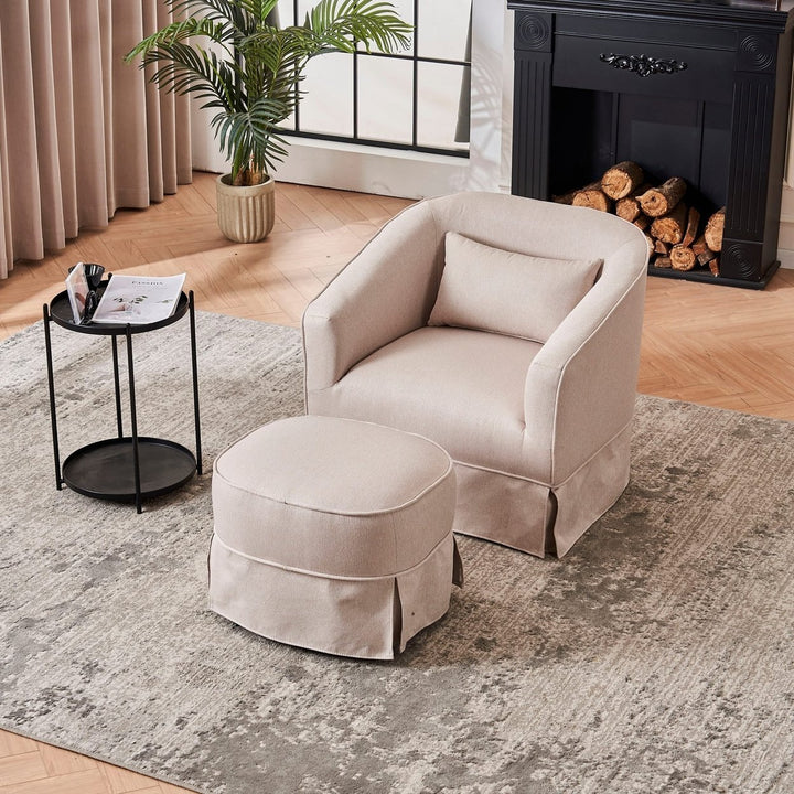 Swivel Accent Chair with Ottoman Image 3