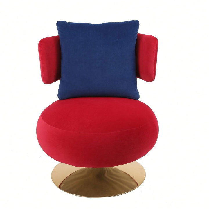 Swivel Accent Chair Armchair, Round Barrel Chair In Fabric For Living Room Bedroom Image 3