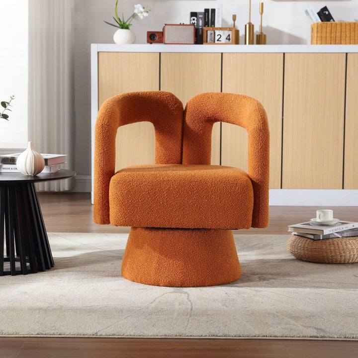 Swivel Barrel Chair - Comfy Round Accent Sofa Chair For Living Room Image 2