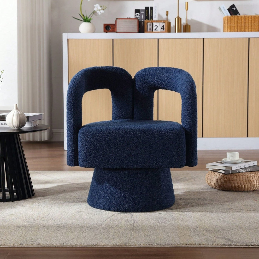 Swivel Barrel Chair - Comfy Round Accent Sofa Chair For Living Room Image 3