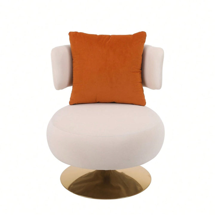 Swivel Accent Chair Armchair, Round Barrel Chair In Fabric For Living Room Bedroom Image 6