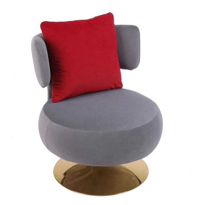 Swivel Accent Chair Armchair, Round Barrel Chair In Fabric For Living Room Bedroom Image 8