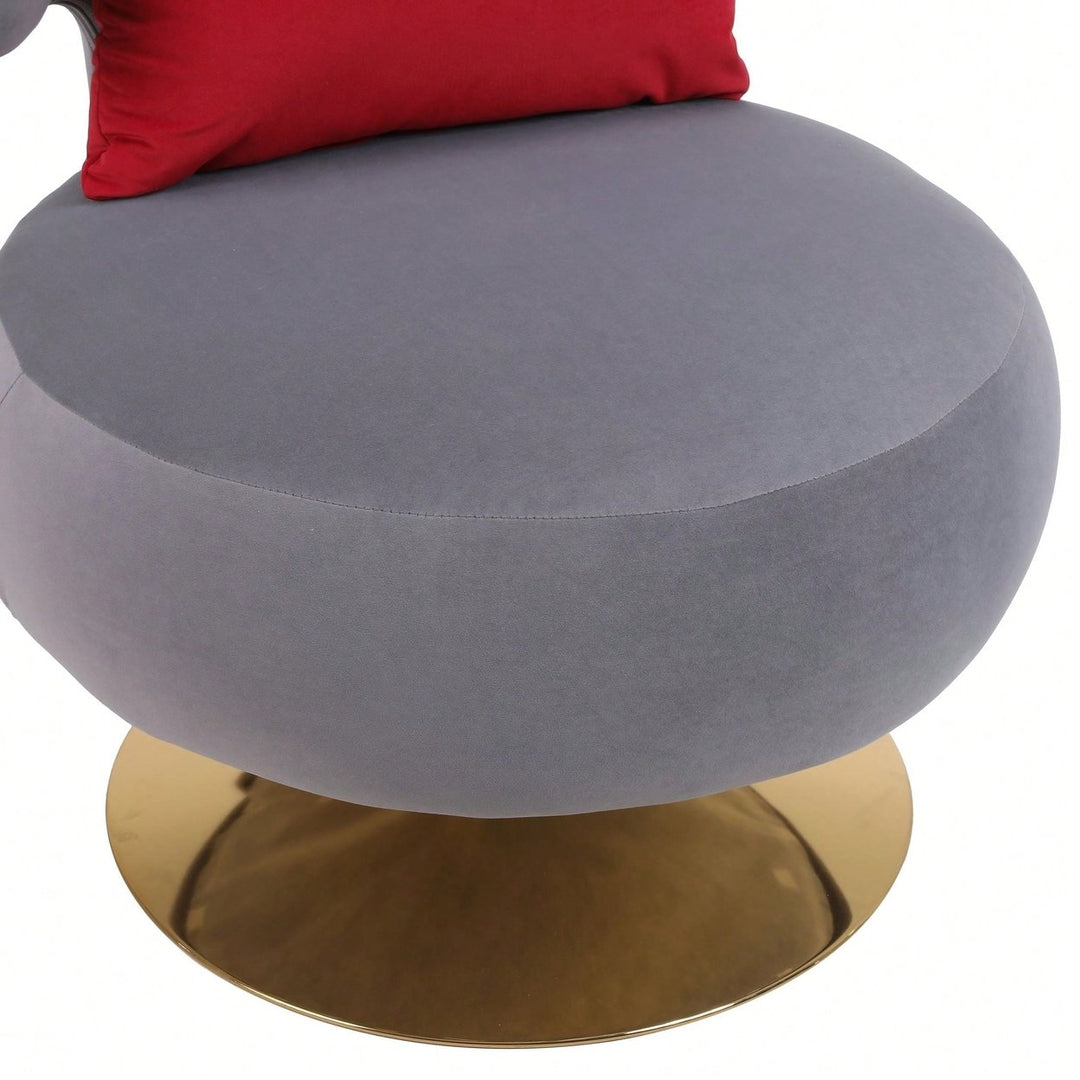 Swivel Accent Chair Armchair, Round Barrel Chair In Fabric For Living Room Bedroom Image 12