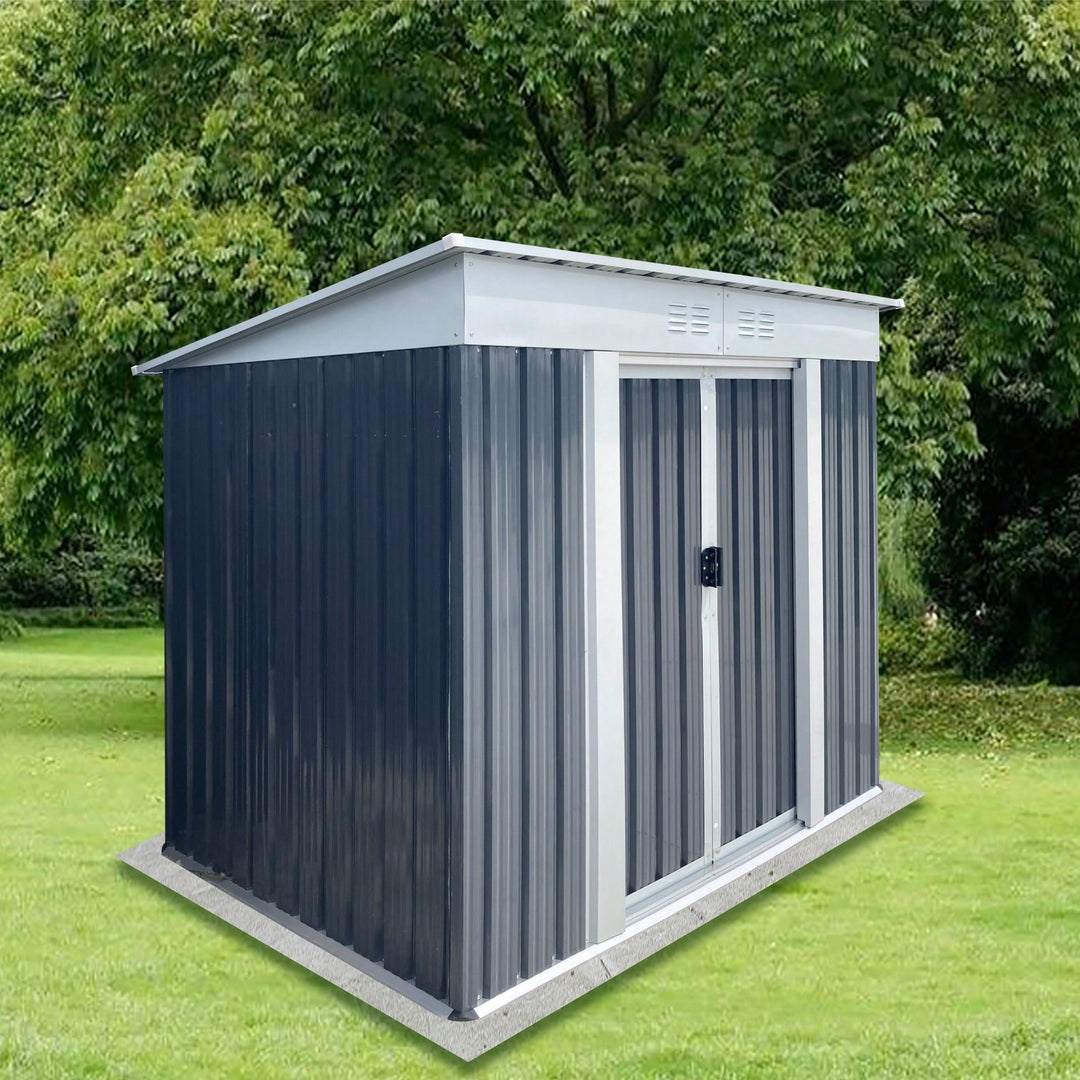 Spacious 6FTx4FT Outdoor Storage Shed With Pent Roof In Green - Perfect For Organizing Garden Equipment And Tools Image 4