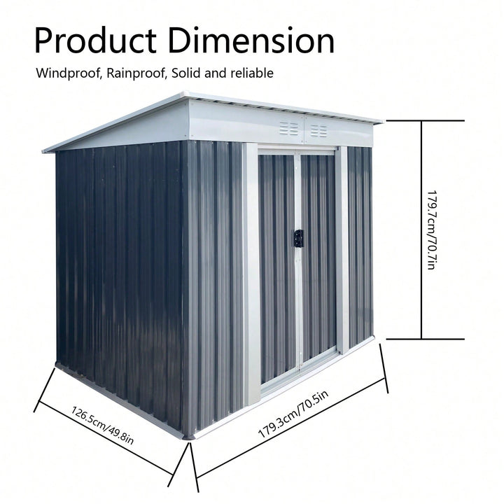 Spacious 6FTx4FT Outdoor Storage Shed With Pent Roof In Green - Perfect For Organizing Garden Equipment And Tools Image 5