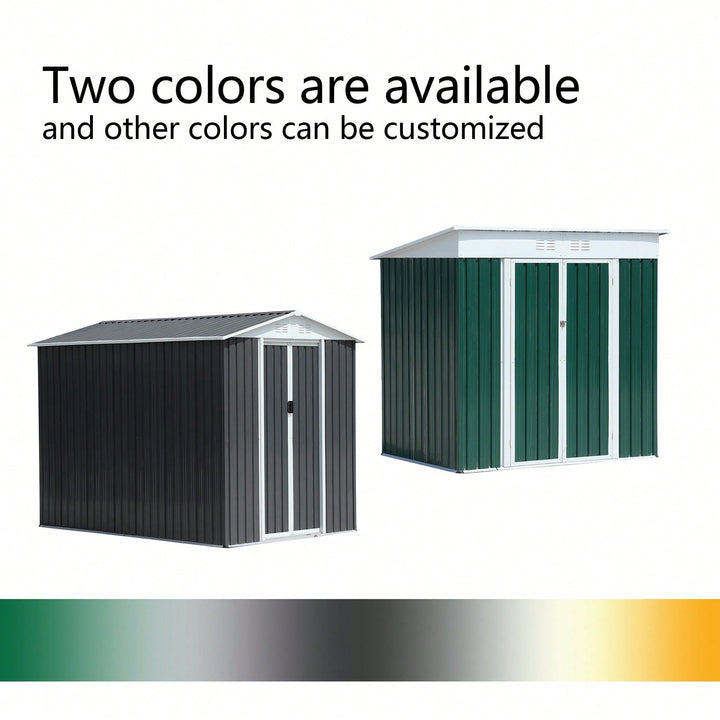 Spacious 6FTx4FT Outdoor Storage Shed With Pent Roof In Green - Perfect For Organizing Garden Equipment And Tools Image 8