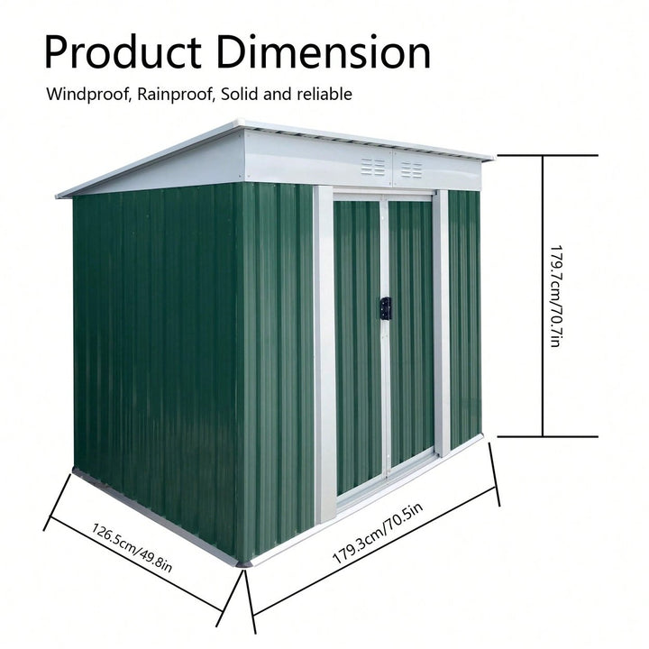 Spacious 6FTx4FT Outdoor Storage Shed With Pent Roof In Green - Perfect For Organizing Garden Equipment And Tools Image 11