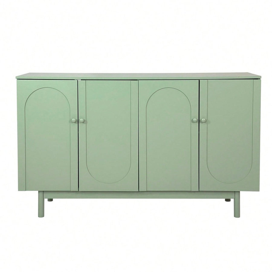 Stylish Storage Cabinet With Intaglio Doors, Adjustable Shelf, And Solid Wood Accents For Living Room, Bedroom, Or Image 1