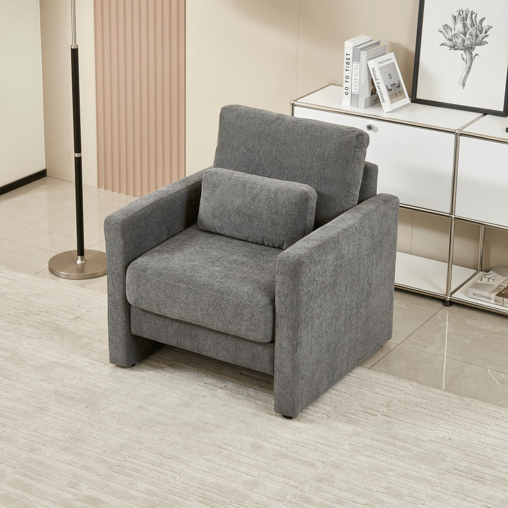 Stylish Chenille Upholstered Accent Chair With Solid Wood Frame - Perfect For Living Room, Bedroom, Or Image 6