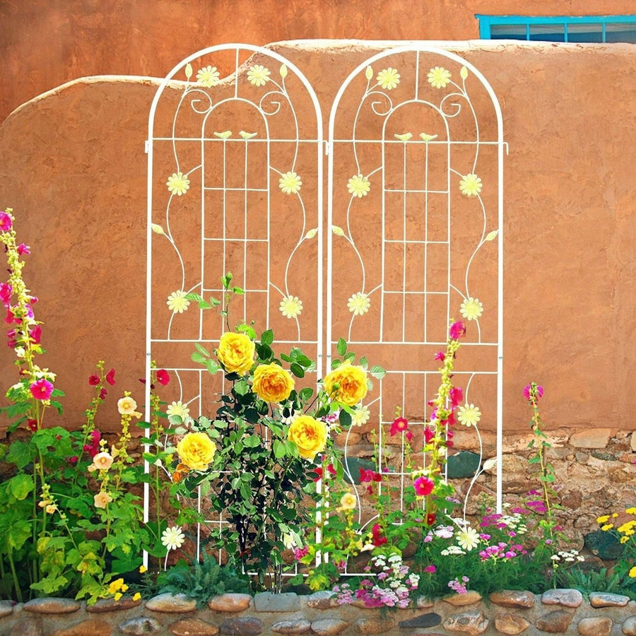 Set Of 4, Pack Metal Garden Trellis 71" X 19.7" Rustproof Trellis For Climbing Plants Outdoor Flower Support Image 1