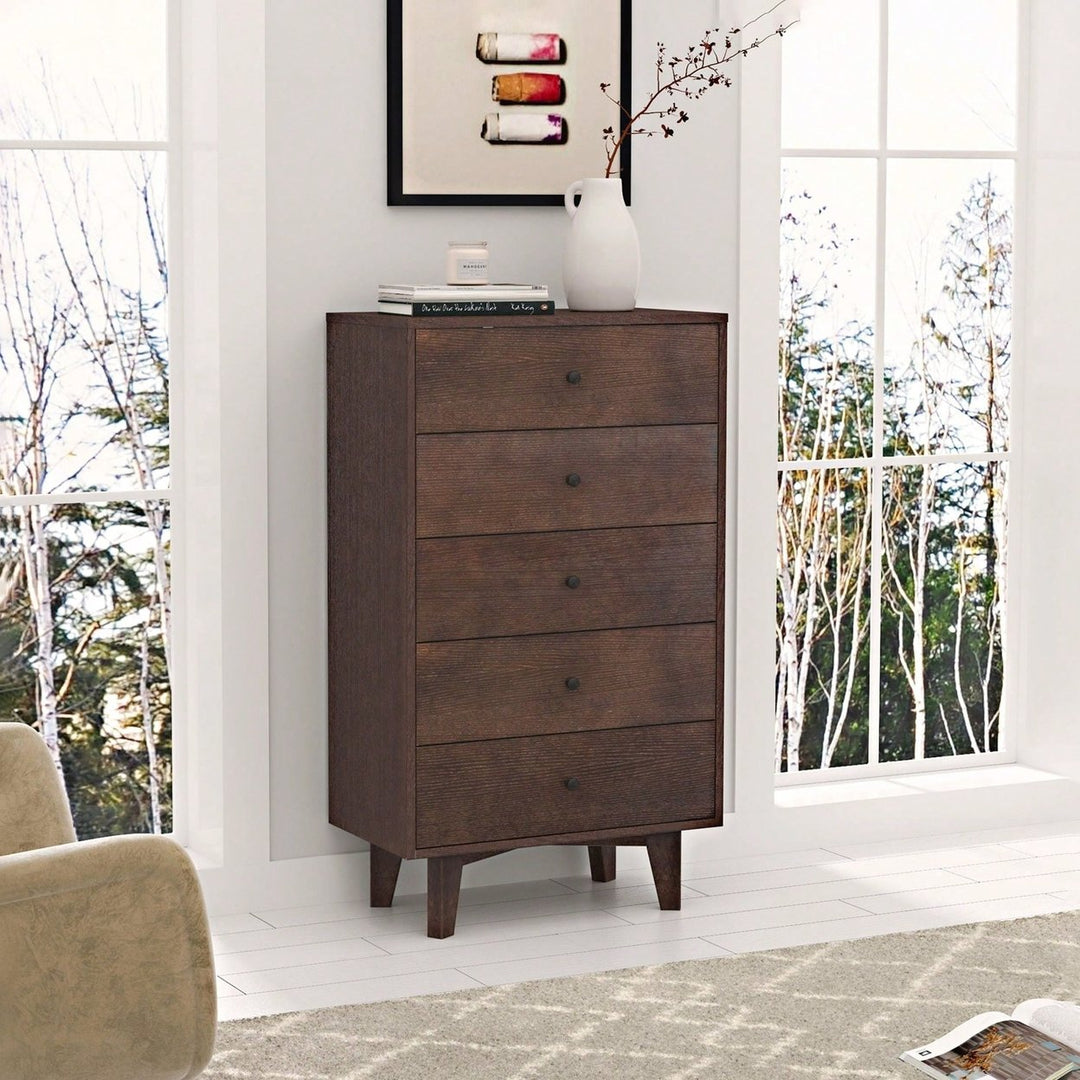 Seven-Drawer Sideboard, Real Wood Spray Paint, Retro Round Handle, Can Be Placed In The Living Room Bedroom Dining Room Image 3