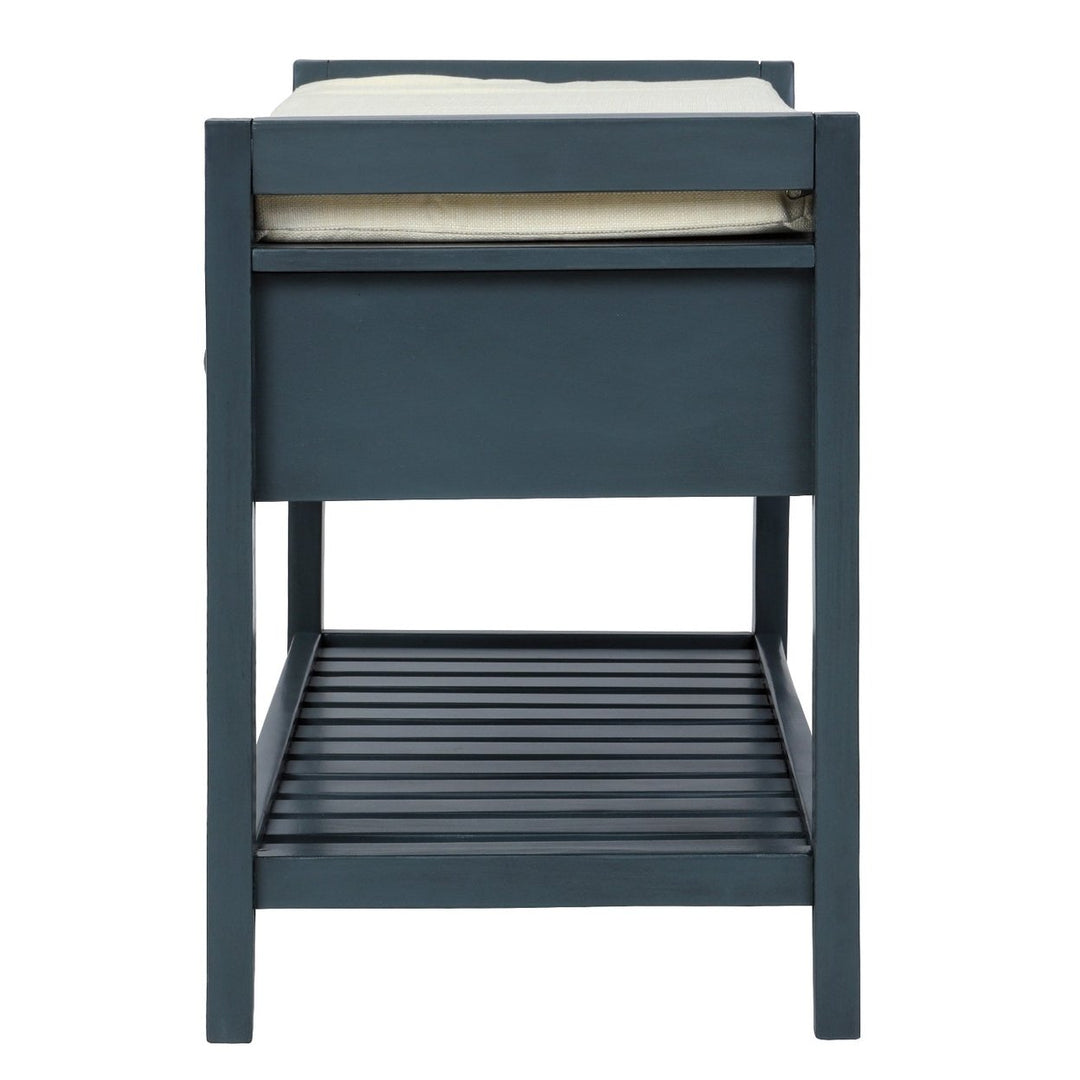 Shoe Rack with Cushioned Seat and Drawers, Multipurpose Entryway Storage Bench Image 10