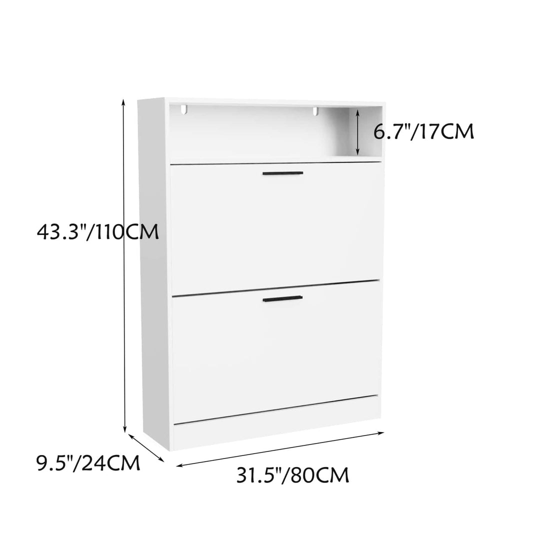 Shoe Storage Cabinet With 2 Flip Drawers Image 5