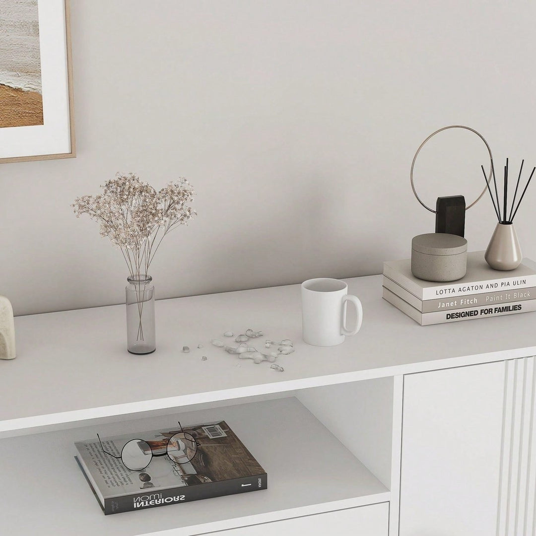 Sideboard Buffet Cabinet With Storage And Adjustable Shelves For Kitchen Image 6