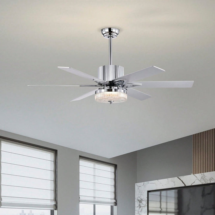 Sleek Modern Ceiling Fan with Remote LED Light 6 Blades Reversible 3 Speed Quiet Motor for Indoor Use Energy Efficient Image 1