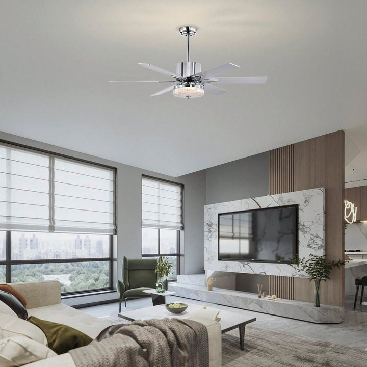 Sleek Modern Ceiling Fan with Remote LED Light 6 Blades Reversible 3 Speed Quiet Motor for Indoor Use Energy Efficient Image 6