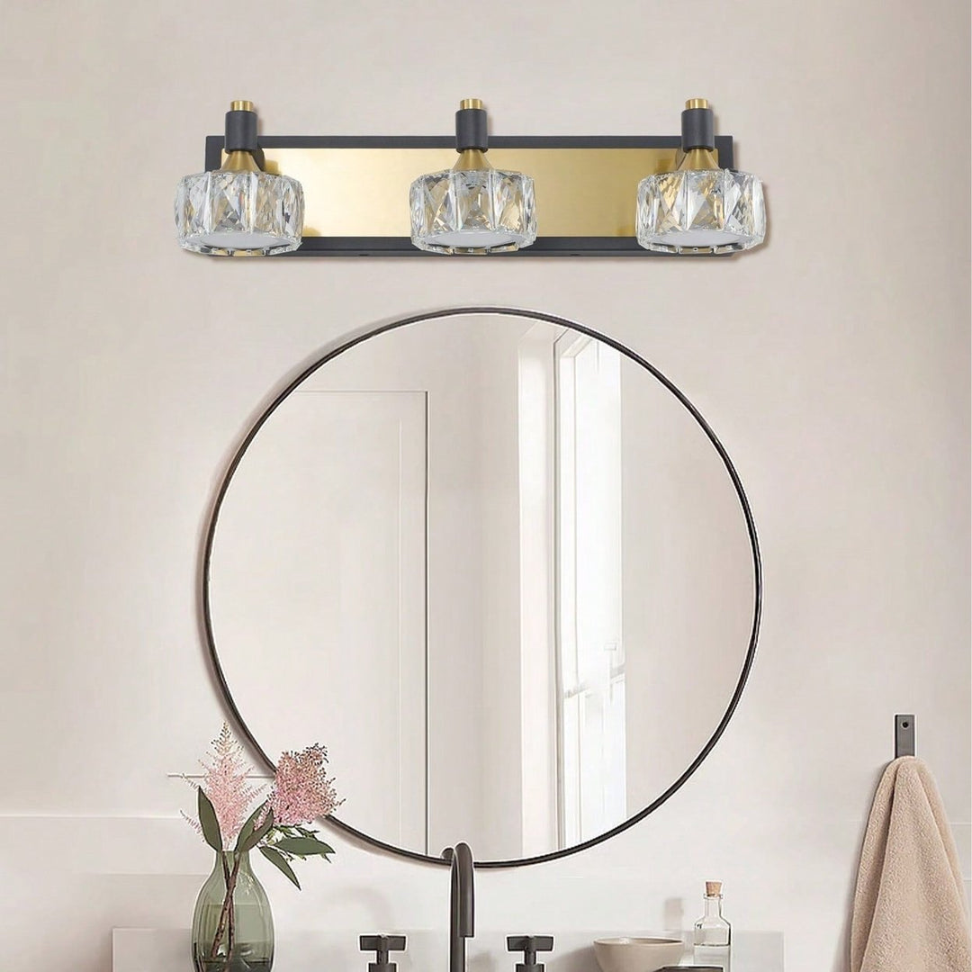 Sleek Modern Crystal Bathroom Vanity Light Over Mirror Anticorrosive Rust Resistant Easy Install Image 1