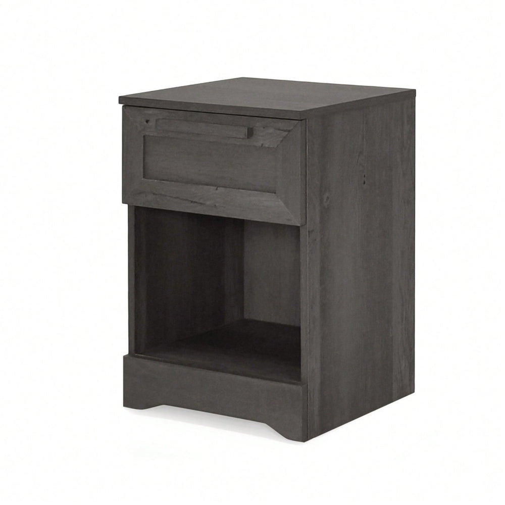 Sleek Modern Nightstand With 1 Drawer For Stylish Bedroom Storage Image 2