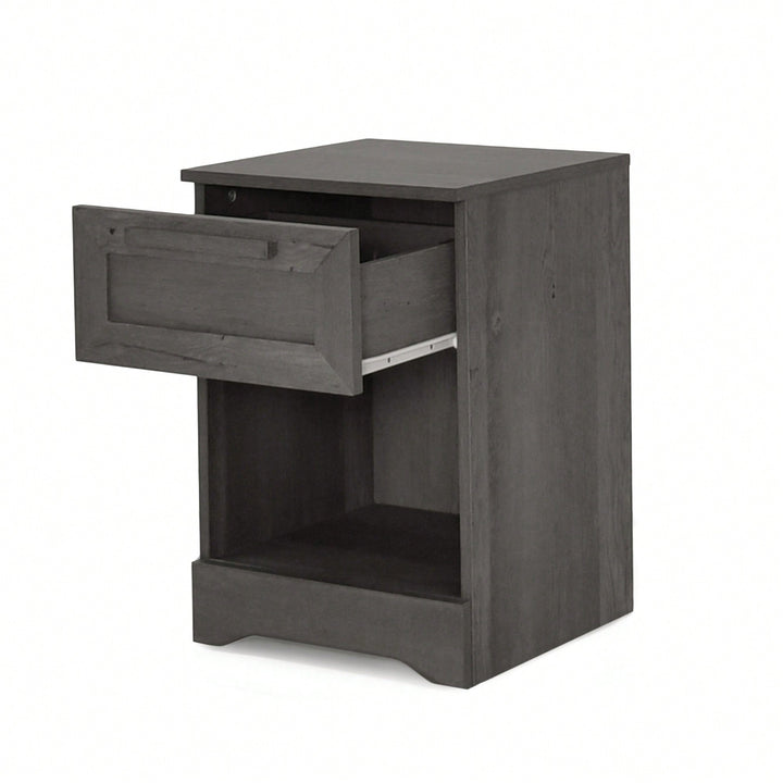 Sleek Modern Nightstand With 1 Drawer For Stylish Bedroom Storage Image 6