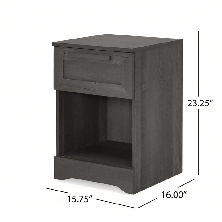 Sleek Modern Nightstand With 1 Drawer For Stylish Bedroom Storage Image 7