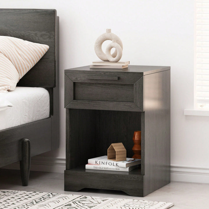 Sleek Modern Nightstand With 1 Drawer For Stylish Bedroom Storage Image 8