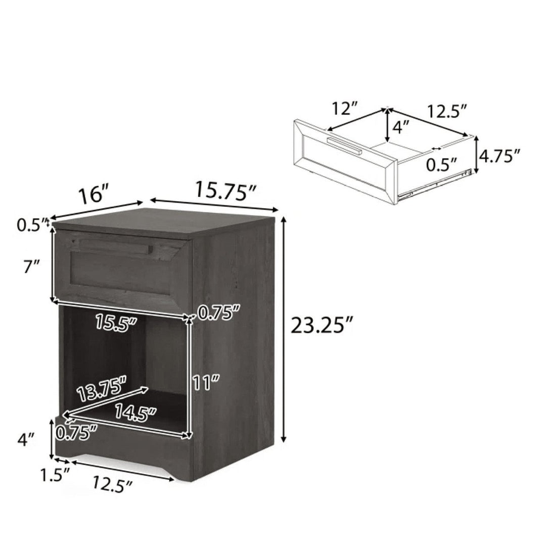 Sleek Modern Nightstand With 1 Drawer For Stylish Bedroom Storage Image 11