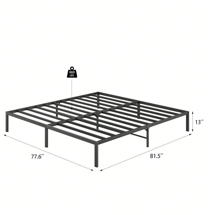 Sturdy King Size Metal Platform Bed Frame No Box Spring Required Modern Design 660 Lbs Weight Capacity Image 4