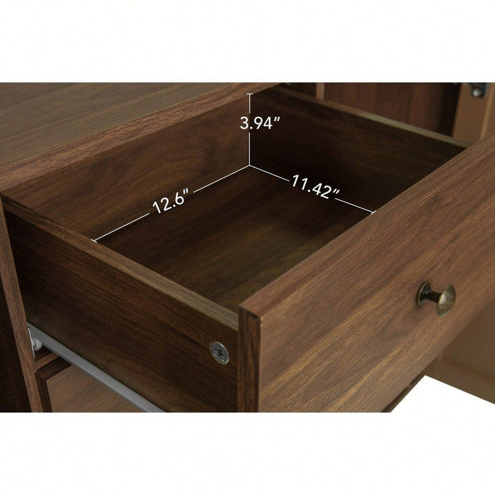 Stylish 2-Door 4-Drawer Storage Cabinet For Bedroom, Living Room, And Study - Elegant Organization Solution Image 11