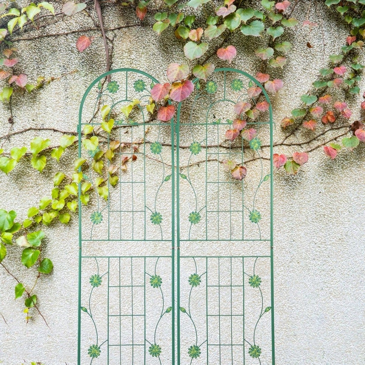 Set Of 4, Metal Garden Trellis, 71" X 19.7", Rustproof Trellis For Climbing Plants Outdoor Flower Support Image 1