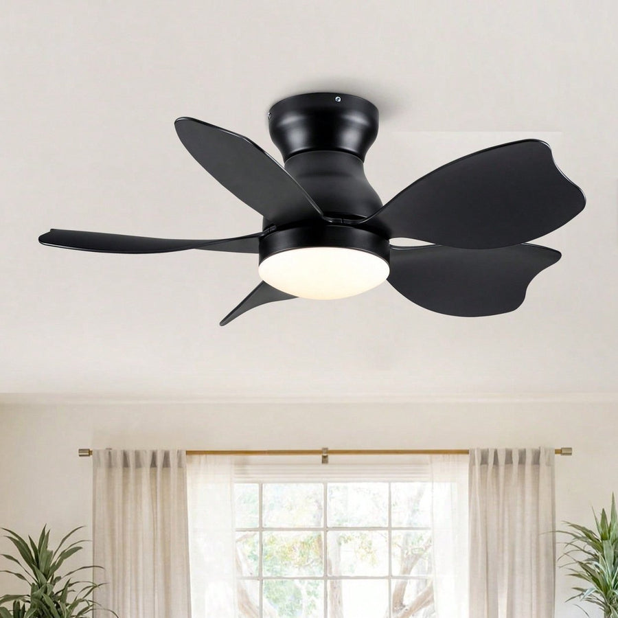 Small Kids Ceiling Fan with Remote and Dimmable LED Light - Flush Mount Design for Childrens Rooms - Reversible Motor Image 1