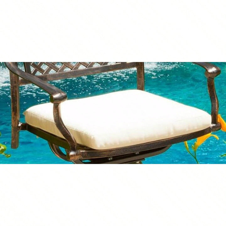 Tahoe Barstool Seat Cushion: Water-Resistant Beige Outdoor Comfort Image 3