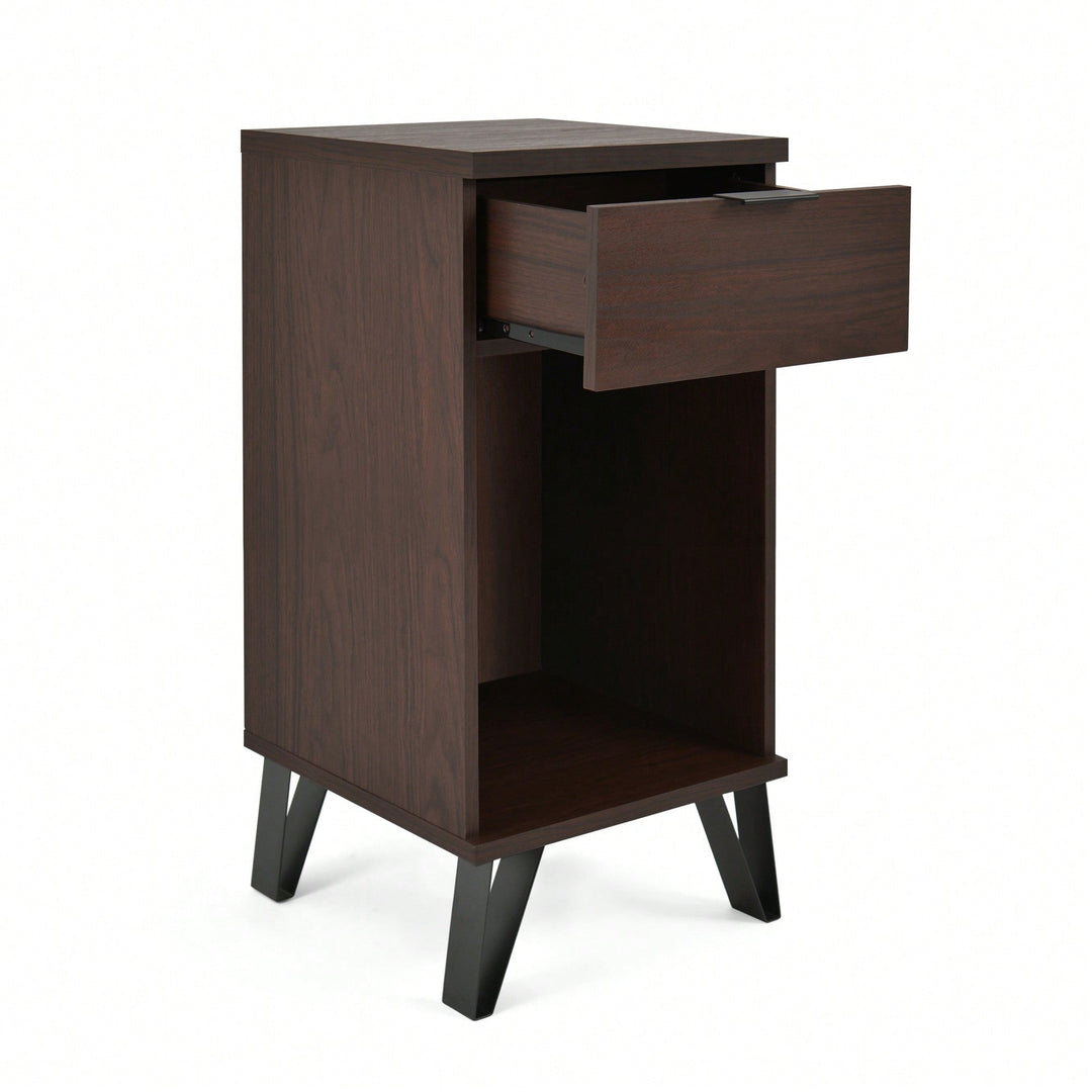 Tall End Table With Drawer For Living Room Or Bedroom Storage Image 3