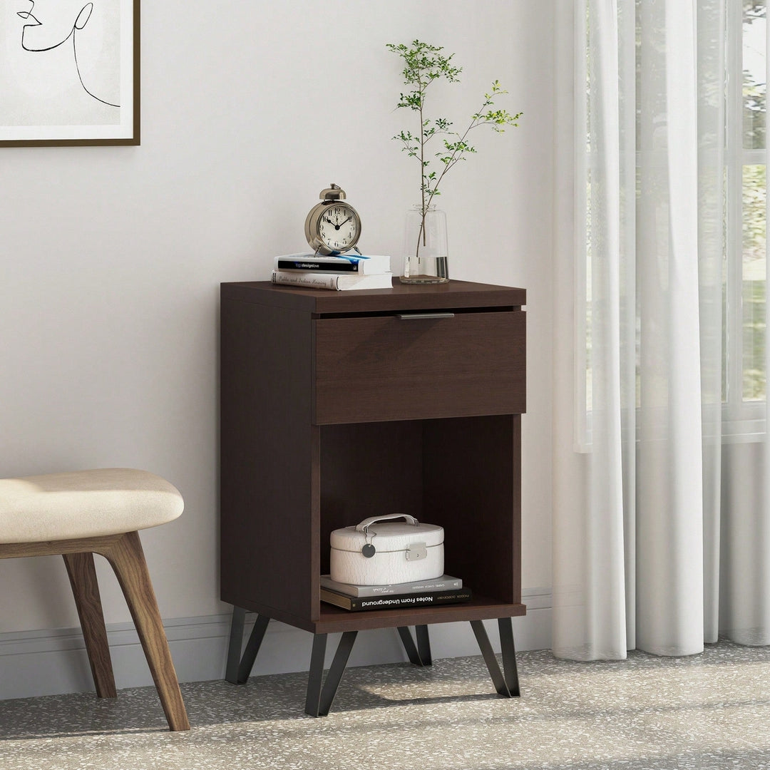 Tall End Table With Drawer For Living Room Or Bedroom Storage Image 9