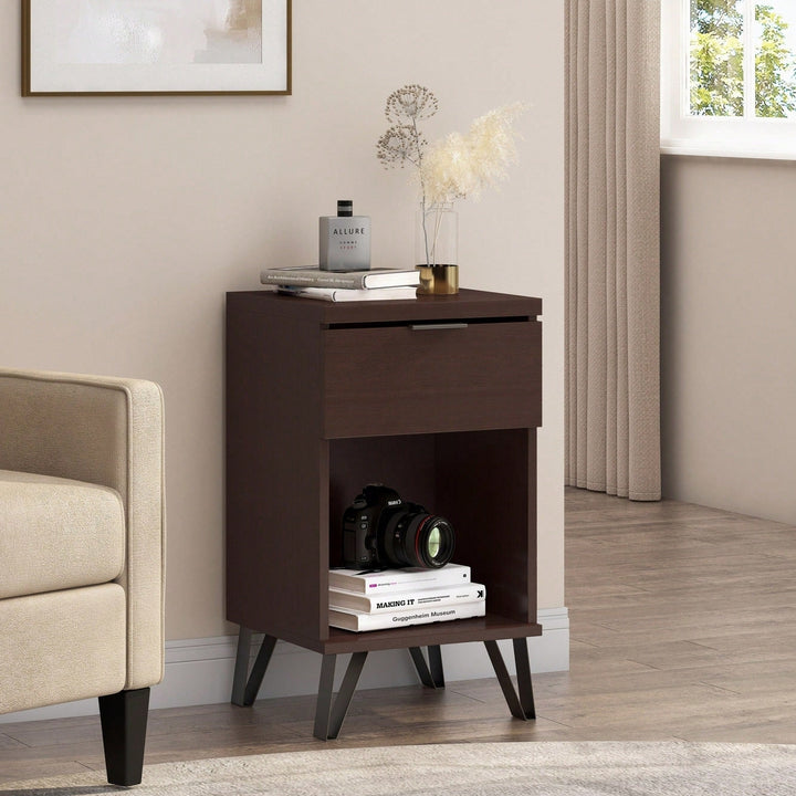 Tall End Table With Drawer For Living Room Or Bedroom Storage Image 10