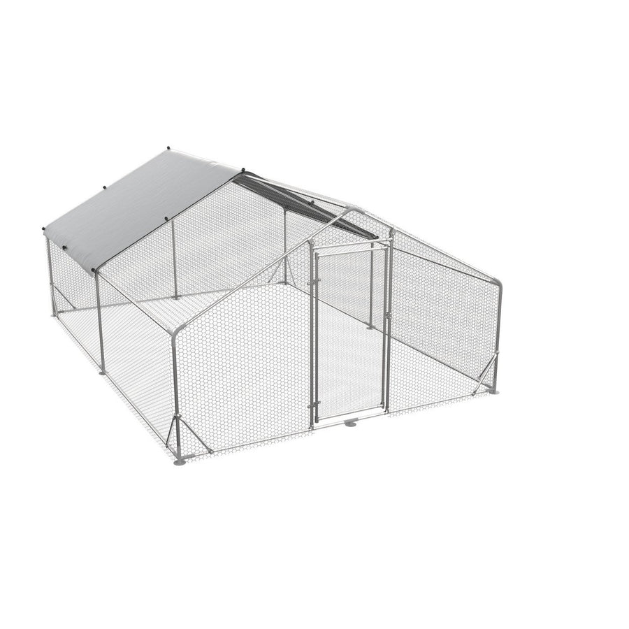 Spacious Walk-In Chicken Coop with Waterproof Cover Durable Steel Construction Predator Proof Easy Assembly 13.1 x 9.8 x Image 1