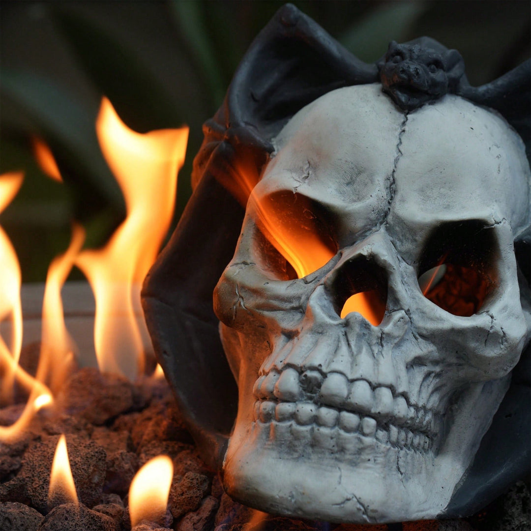 Spooky Demon Skull Gas Log for Ventless Fireplaces Ideal for Halloween and Outdoor Fire Pits Image 3