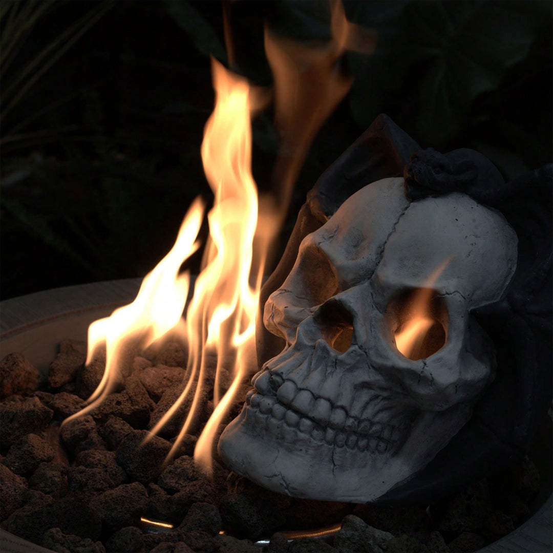 Spooky Demon Skull Gas Log for Ventless Fireplaces Ideal for Halloween and Outdoor Fire Pits Image 6