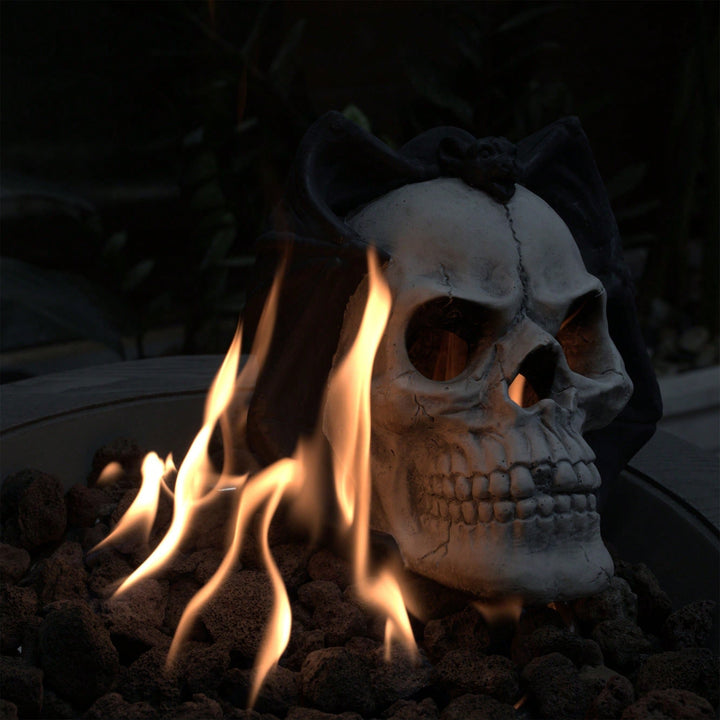 Spooky Demon Skull Gas Log for Ventless Fireplaces Ideal for Halloween and Outdoor Fire Pits Image 8