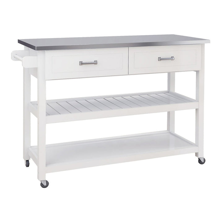 Stainless Steel Kitchen Cart with Two Drawers Image 5