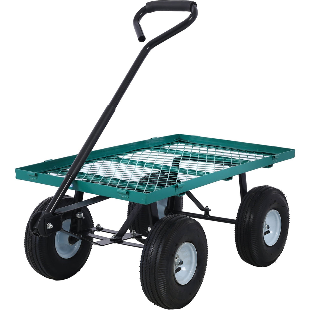 Steel Garden Cart with Removable Steel Mesh Sides, 3 cu ft Capacity, 550 lb Load, Ideal for Yard Work, Gardening, and Image 3