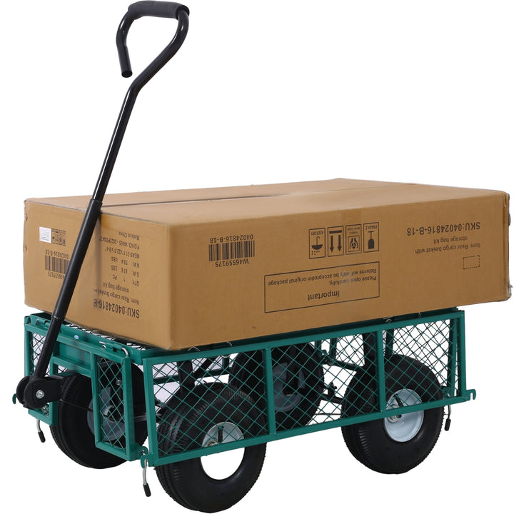 Steel Garden Cart with Removable Steel Mesh Sides, 3 cu ft Capacity, 550 lb Load, Ideal for Yard Work, Gardening, and Image 5