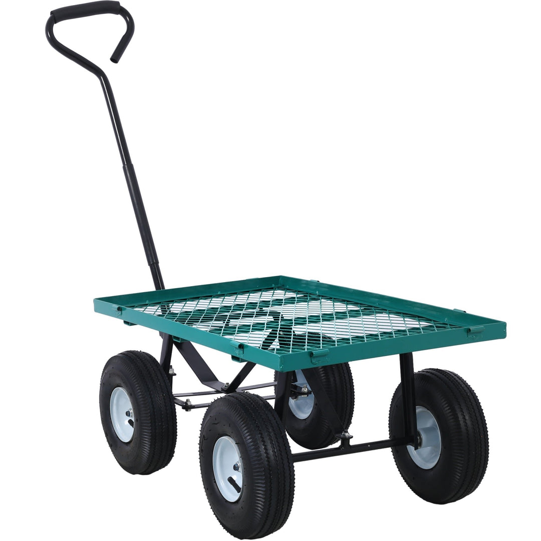 Steel Garden Cart with Removable Steel Mesh Sides, 3 cu ft Capacity, 550 lb Load, Ideal for Yard Work, Gardening, and Image 7