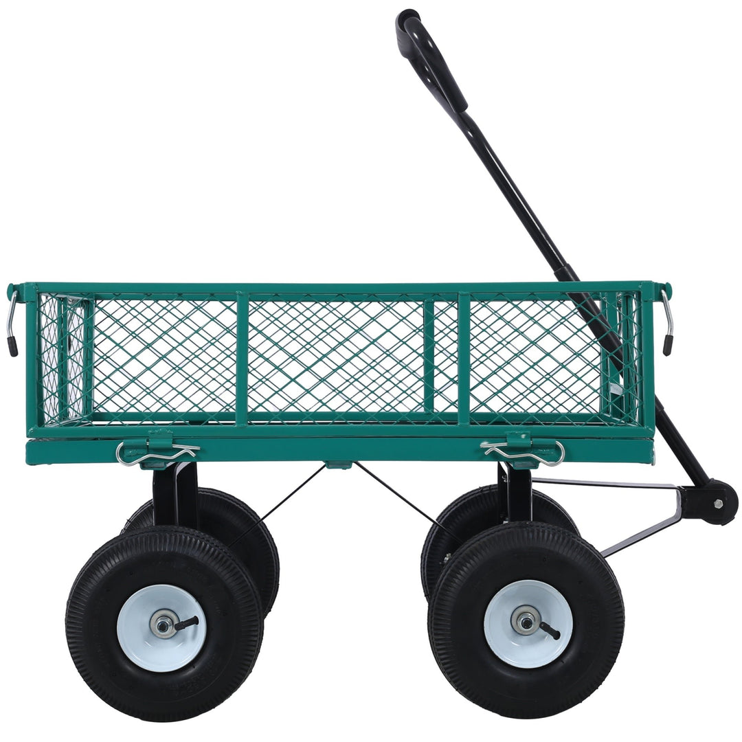 Steel Garden Cart with Removable Steel Mesh Sides, 3 cu ft Capacity, 550 lb Load, Ideal for Yard Work, Gardening, and Image 10