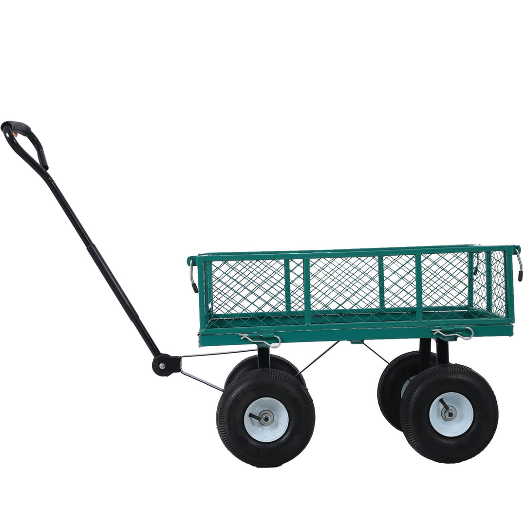 Steel Garden Cart with Removable Steel Mesh Sides, 3 cu ft Capacity, 550 lb Load, Ideal for Yard Work, Gardening, and Image 11