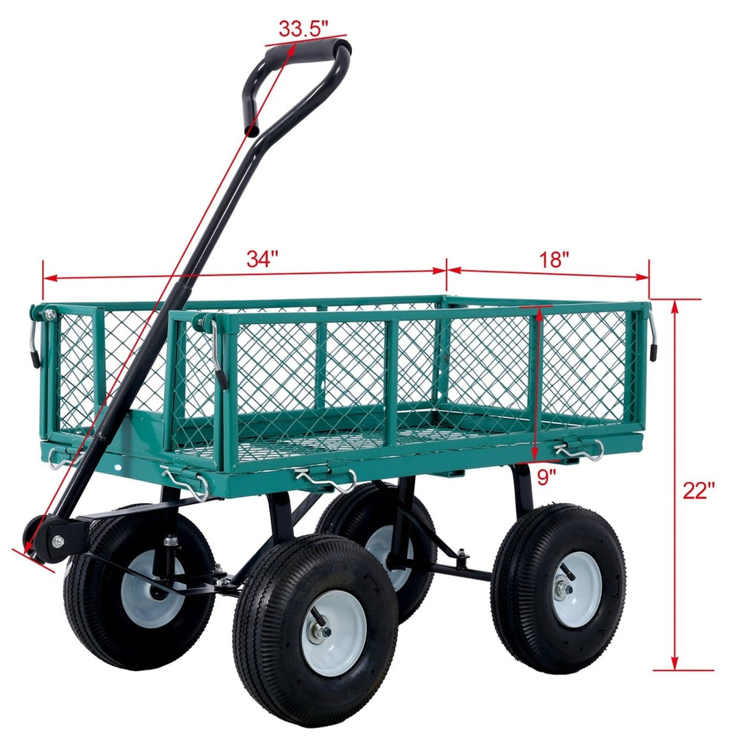 Steel Garden Cart with Removable Steel Mesh Sides, 3 cu ft Capacity, 550 lb Load, Ideal for Yard Work, Gardening, and Image 12