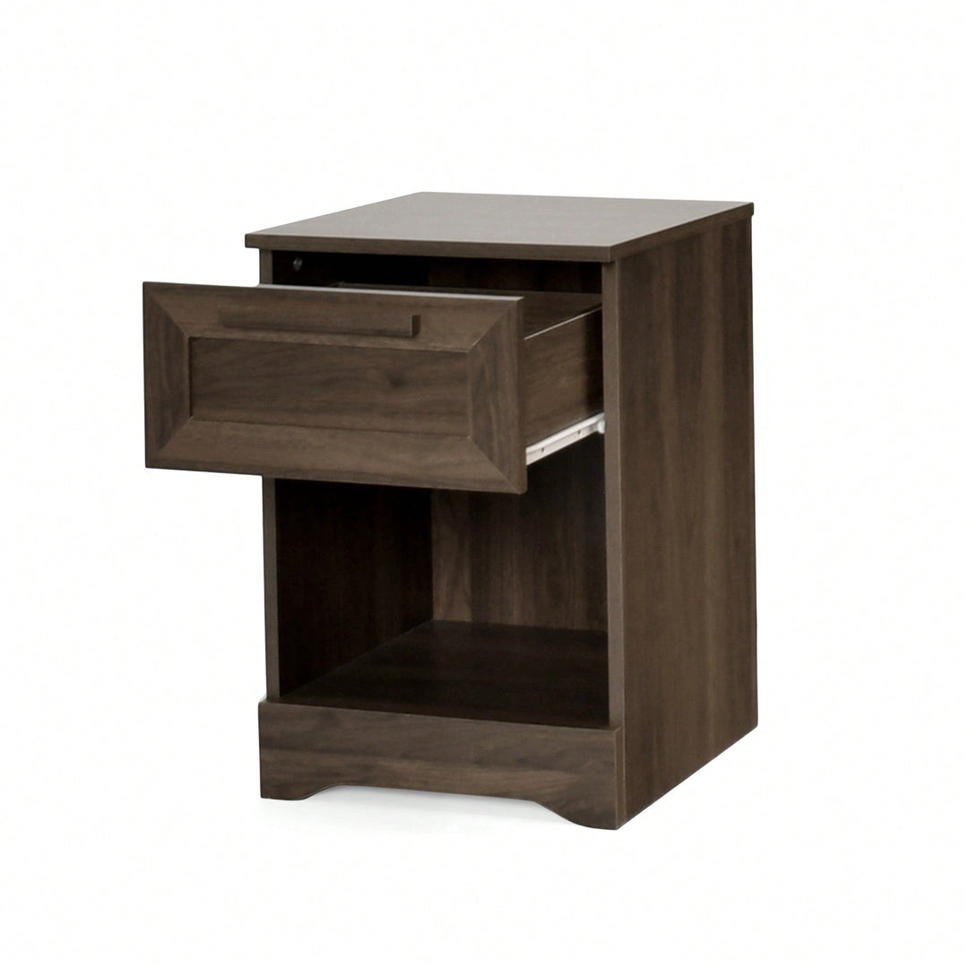 Stylish One-Drawer Nightstand For Modern Bedrooms  Sleek Storage Solution Image 3