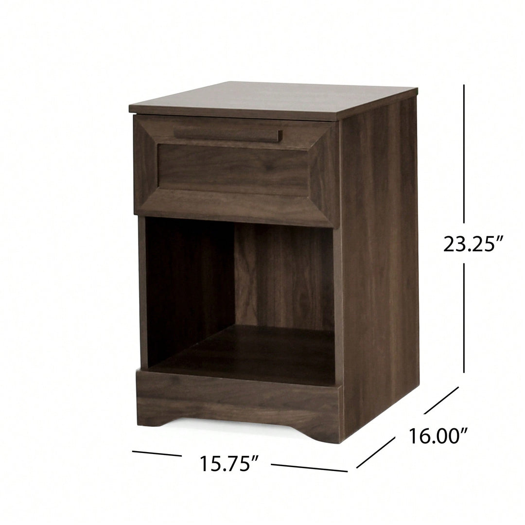 Stylish One-Drawer Nightstand For Modern Bedrooms  Sleek Storage Solution Image 6